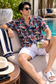 Summer Classic Juice resort shirt - crimson patchwork print