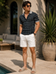Ankara Classic short sleeve set - navy mosaic print