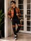 Ankara bomber jogger set - rust floral print
