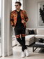 Ankara bomber jogger set - rust floral print