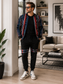 Ankara bomber jogger set - blue tribal print