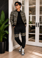 Ankara bomber jogger set - gold leopard print