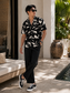 Summer Classic Juice resort shirt - ink brushstroke print