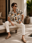 Summer Classic Juice resort shirt - mustard block grid print