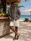 Summer Classic Juice resort shirt - tribal stripe noir print